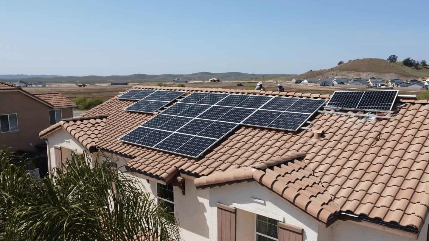 solar panels on a roof of a house