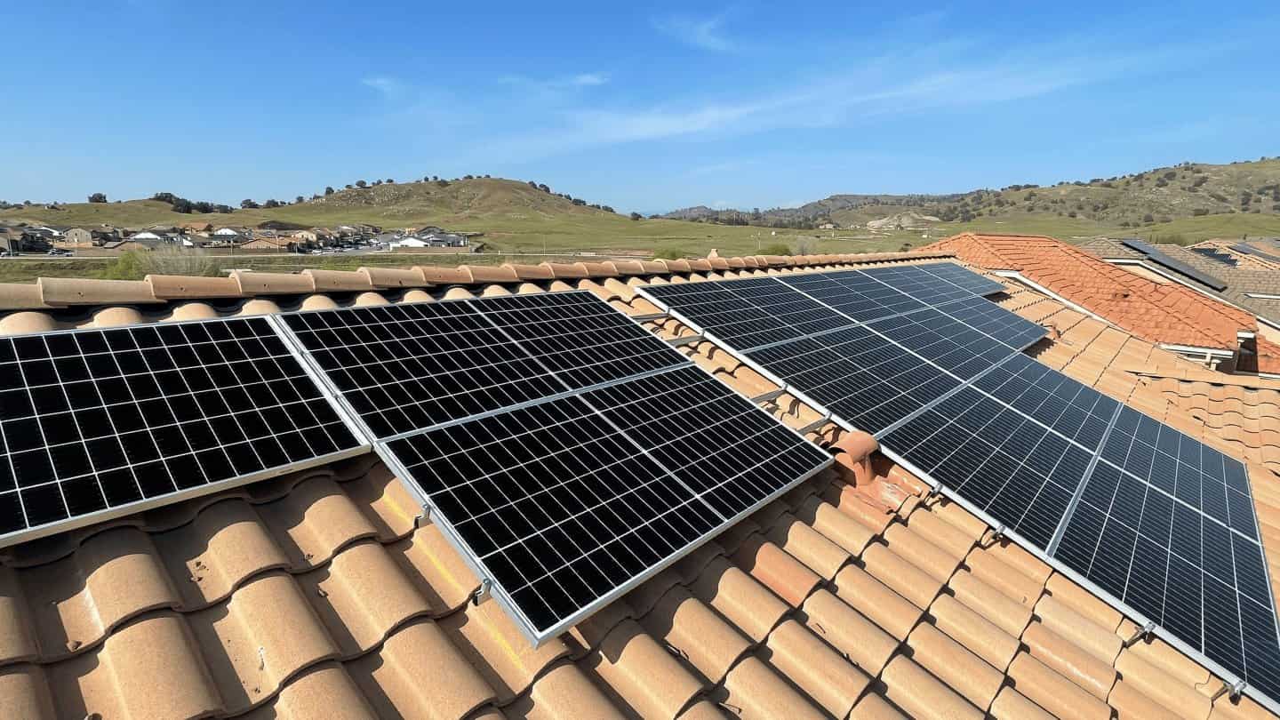 solar panels on a roof of a house