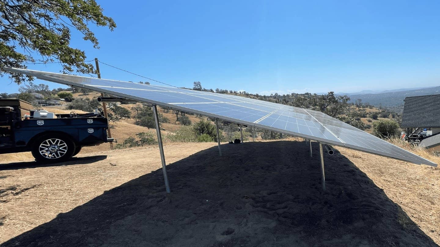 solar on the hillside of a house