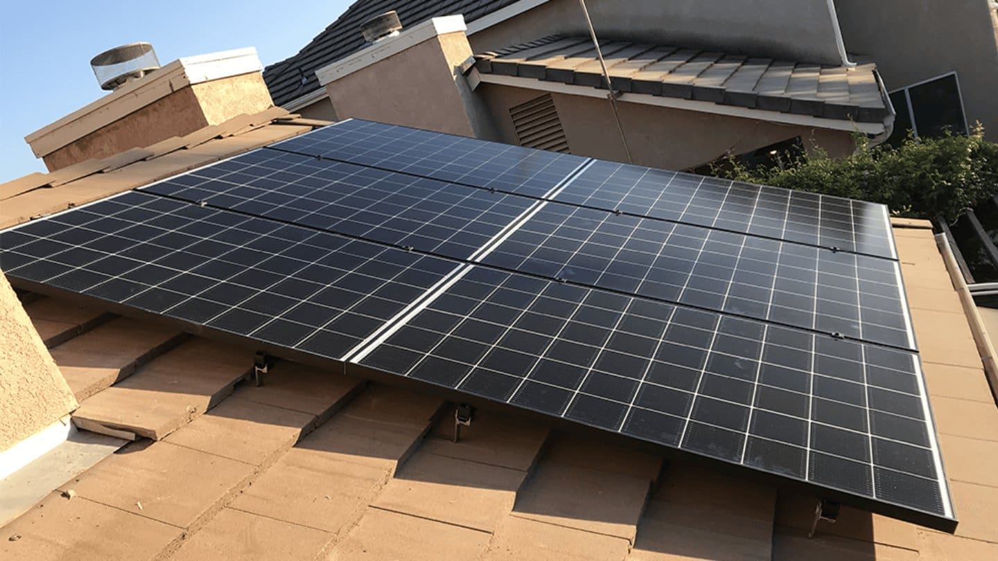 solar panels on a roof of a house