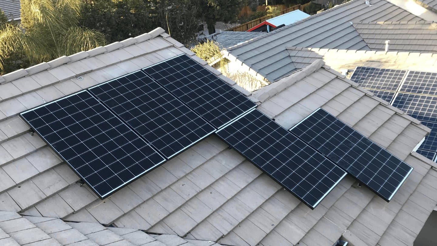 solar panels on a roof of a house