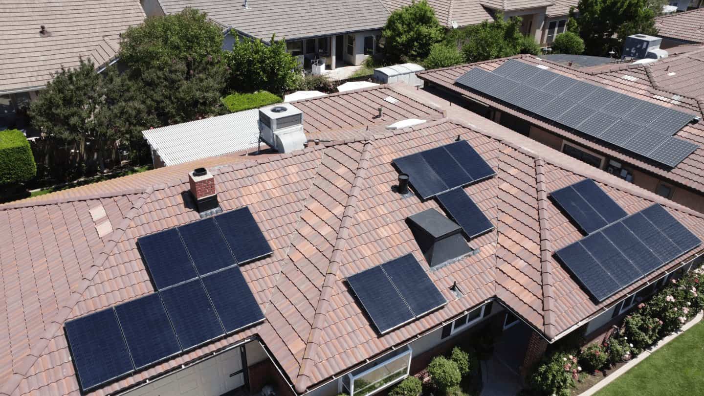 solar panels on a roof of a house