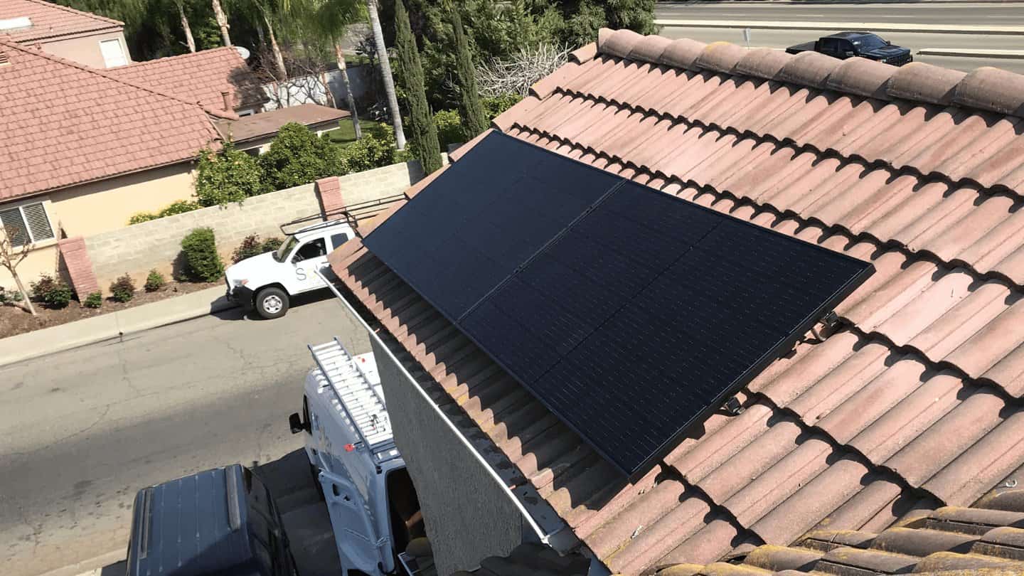 solar panels on a roof of a house