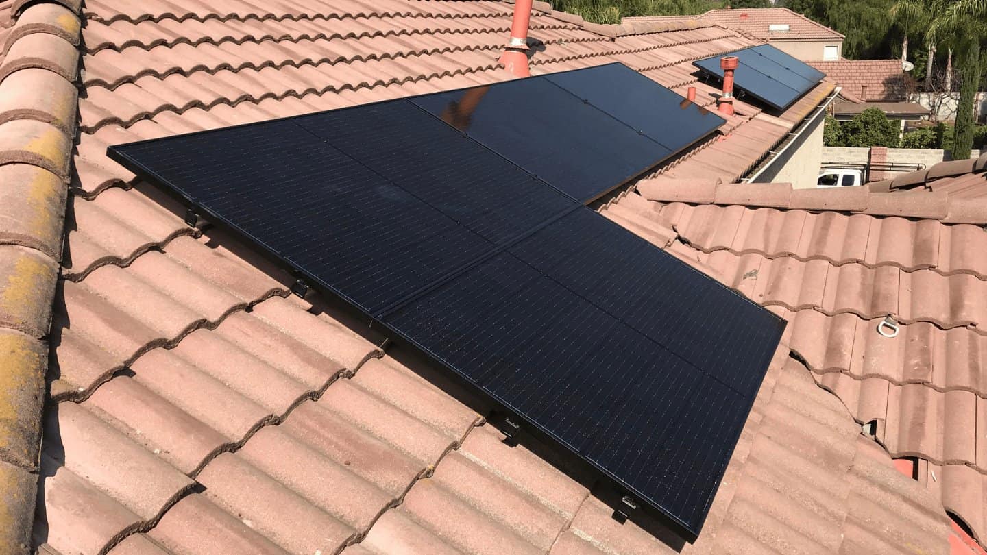 solar panels on a roof of a house