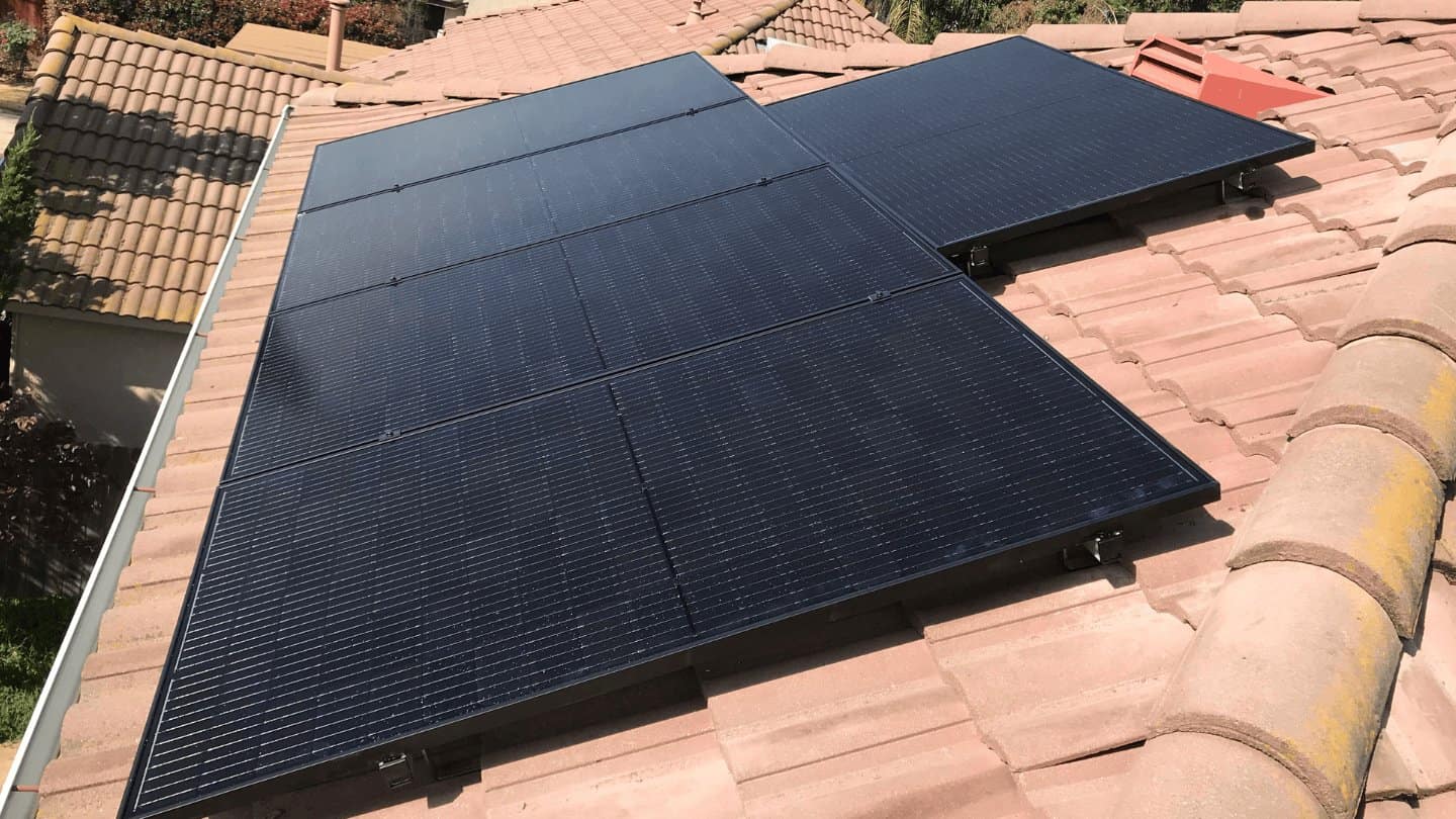 solar panels on a roof of a house