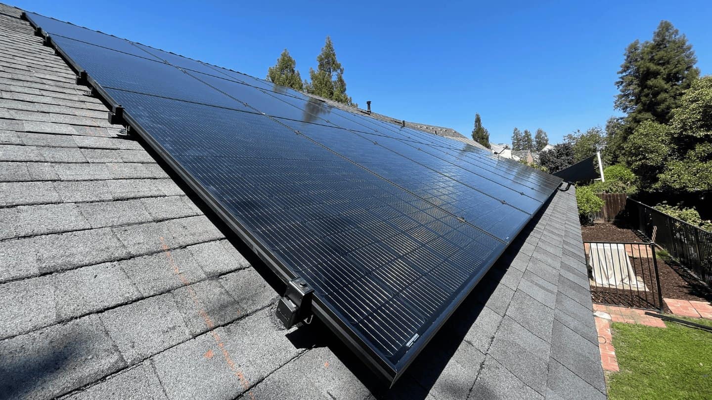 solar panels on a roof of a house