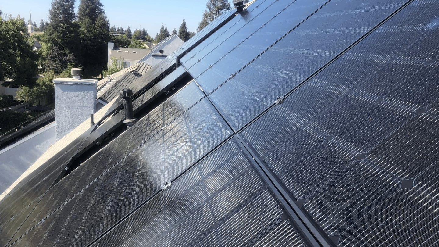 solar panels on a side roof of a house