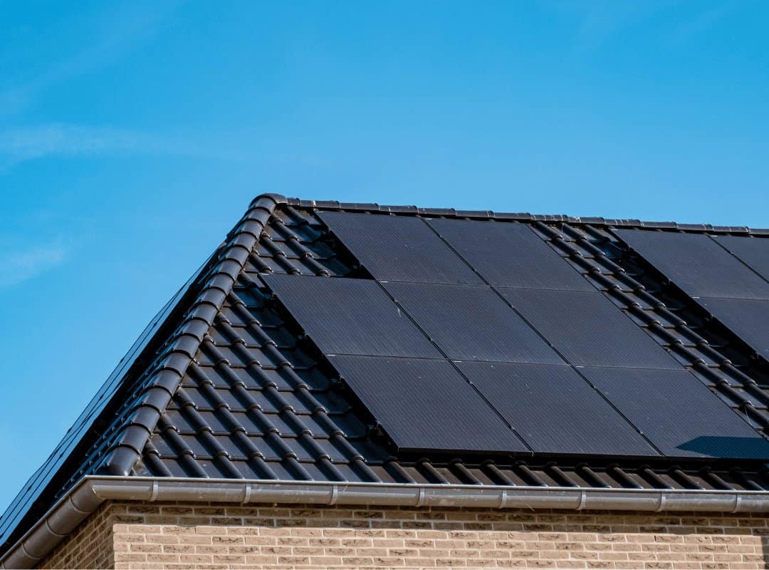 solar panels on the top roof of a house