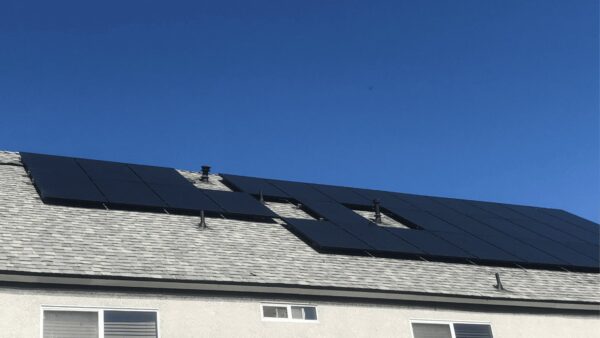 solar panels on a roof of a house
