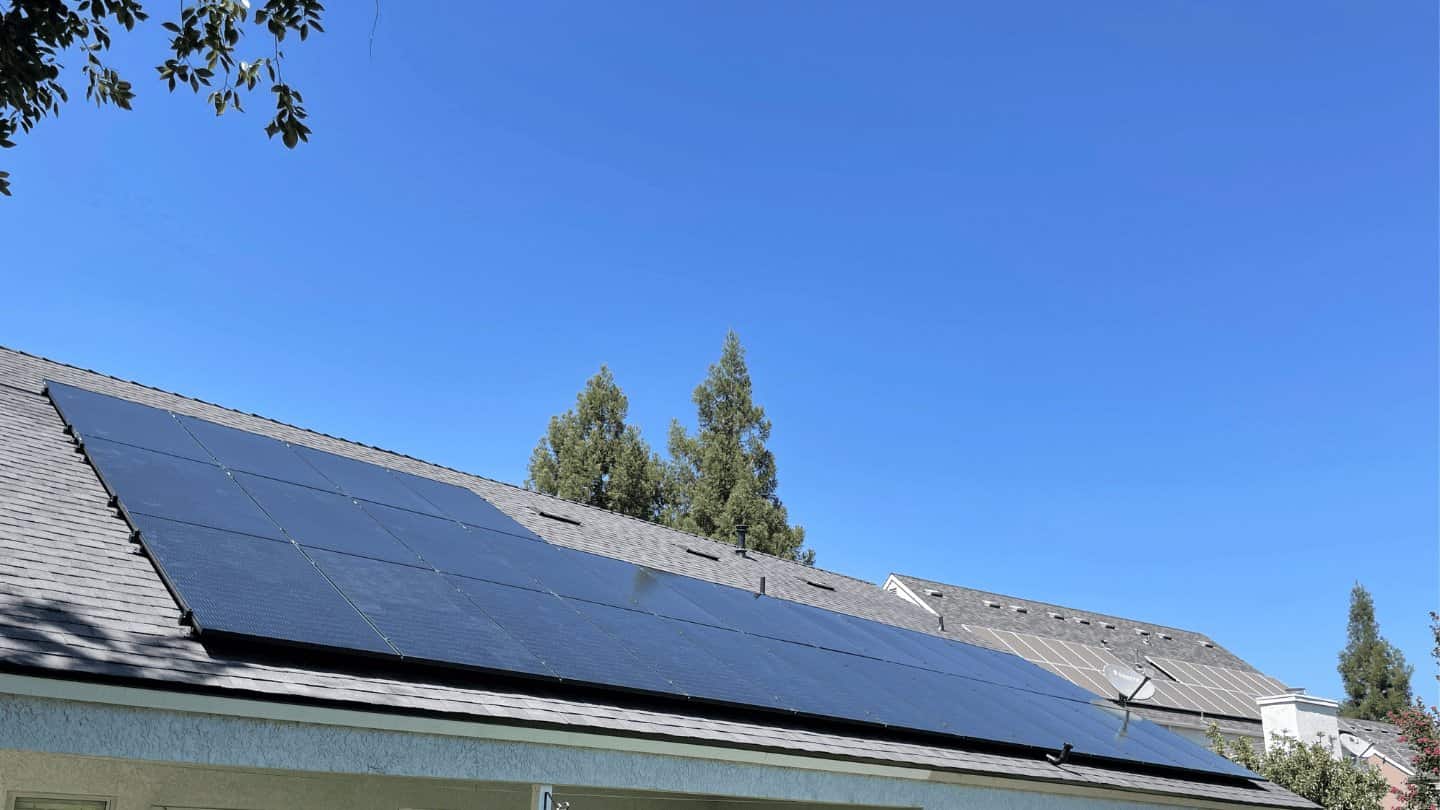 solar panels on a roof of a house