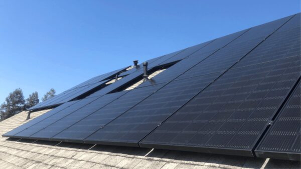 solar panels on a roof of a house