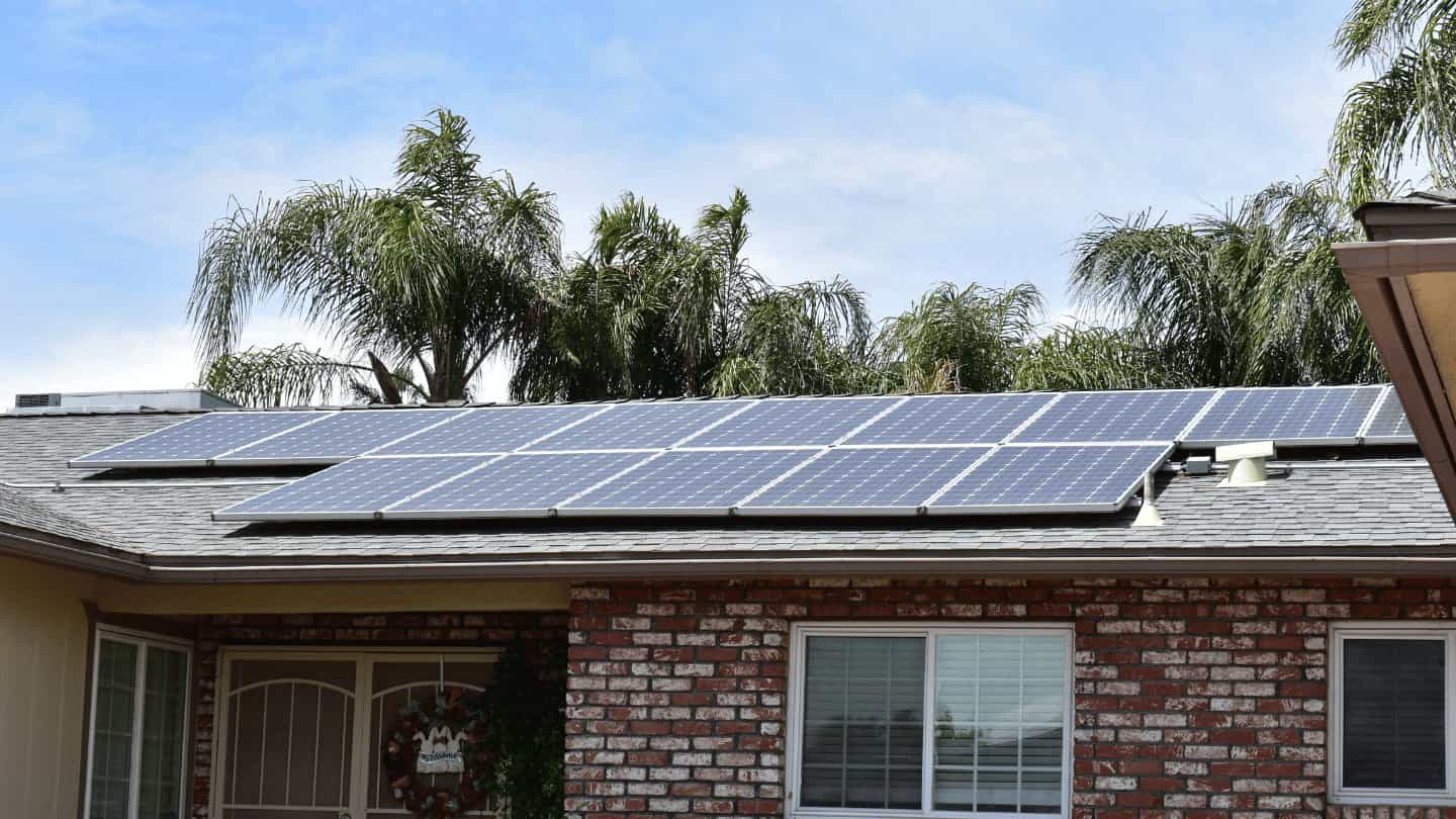 solar panels on a roof of a house