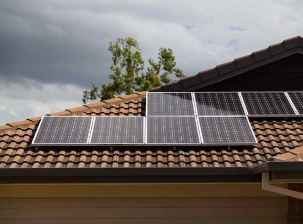 solar panel on roof of a house