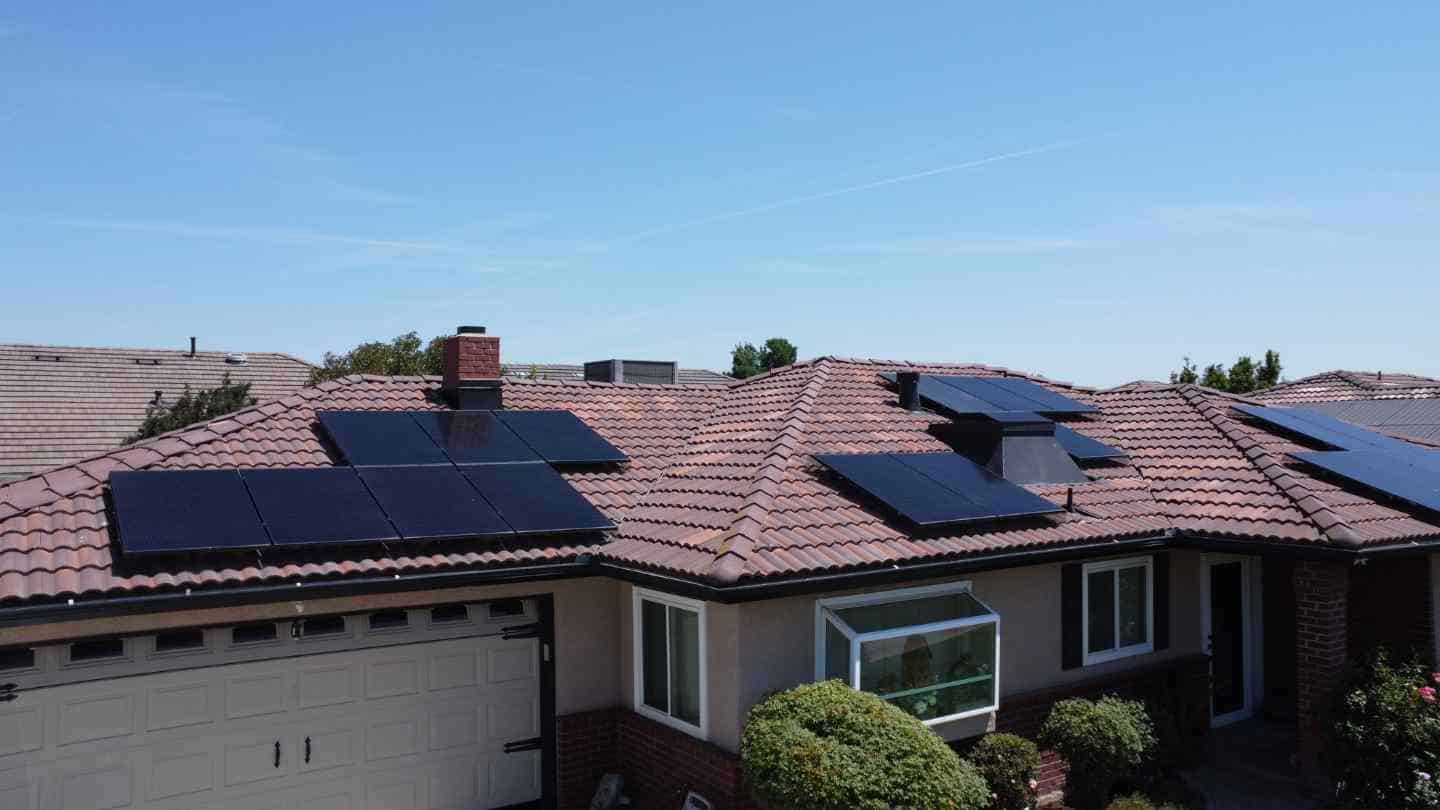 solar panels on roof of a house